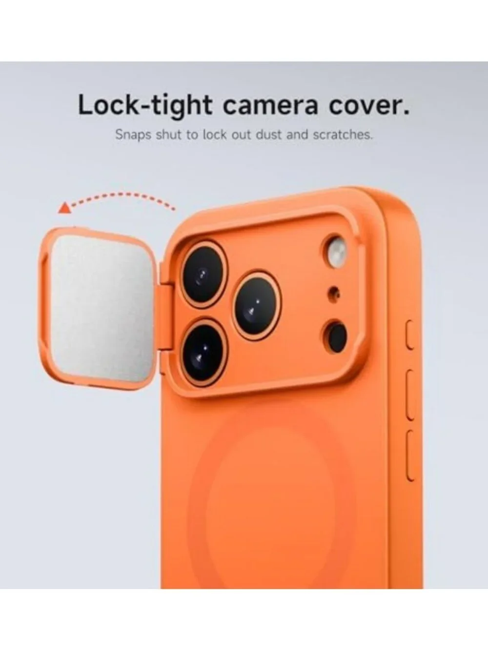 Orange iPhone 17 Pro Max Case with Camera Cover, Kickstand & MagSafe, Shockproof
